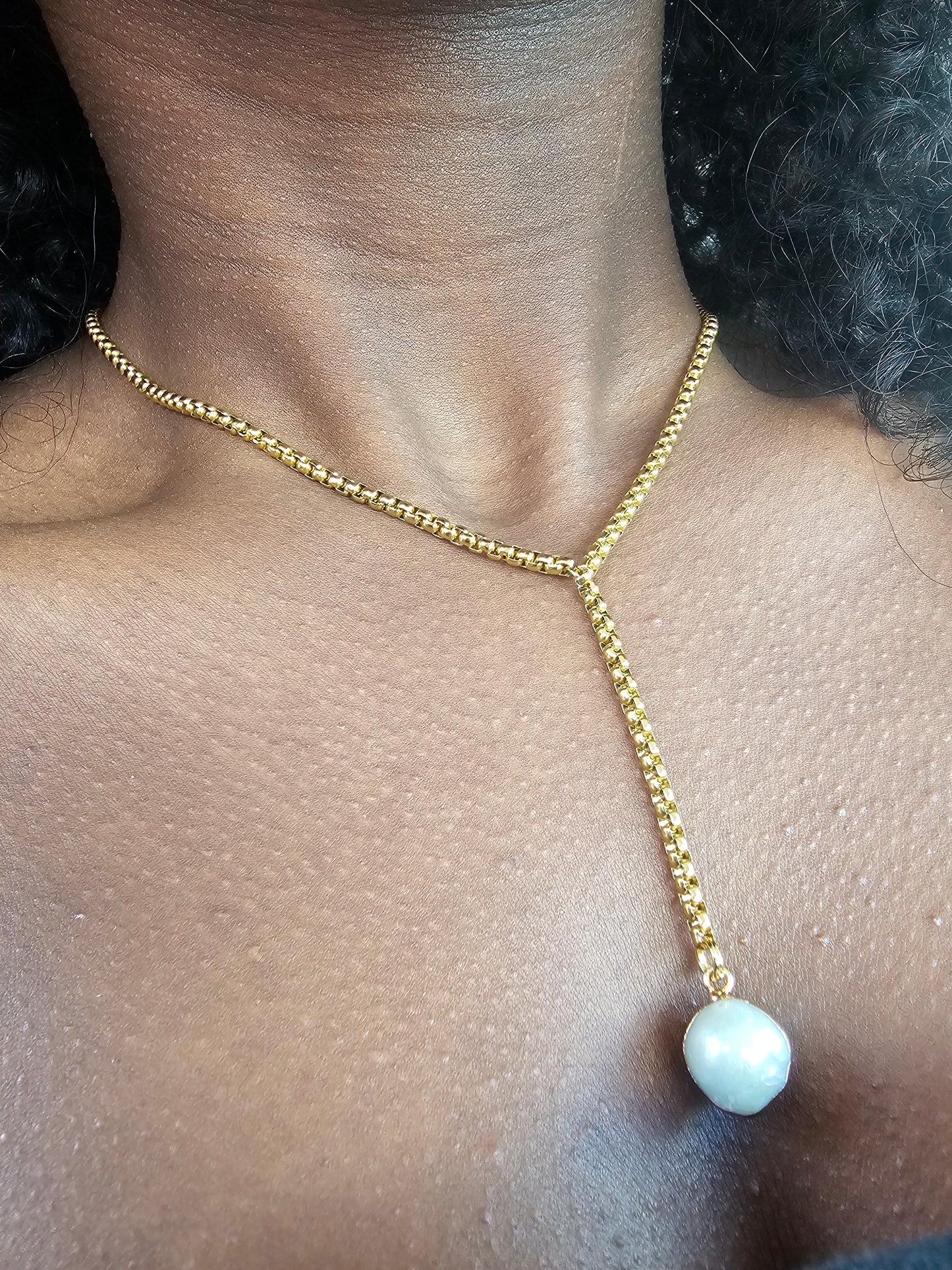 Colar Pearl Lariat